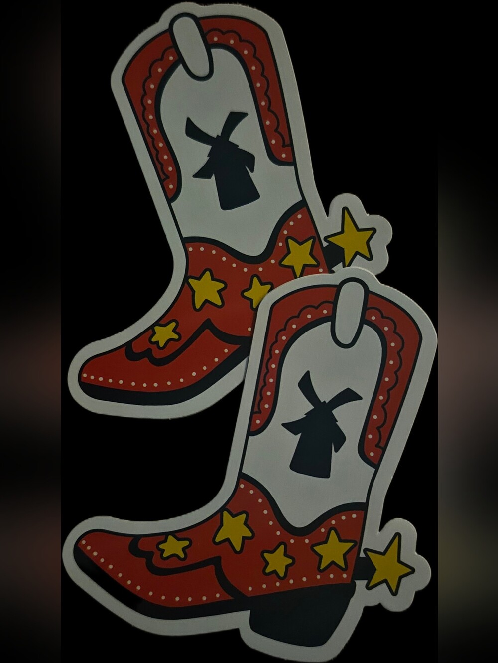 Set Of 2✌️ Dutch Bros Limited Edition Western Cowboy Boot Stickers 👢Nwt👢